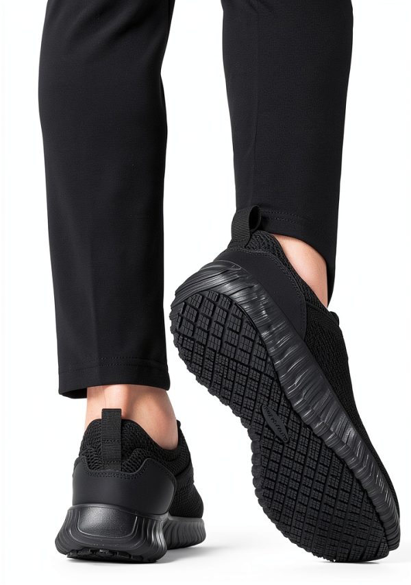 Non-Slip Work Shoes Women All Black Slip Resistant Comfort-6