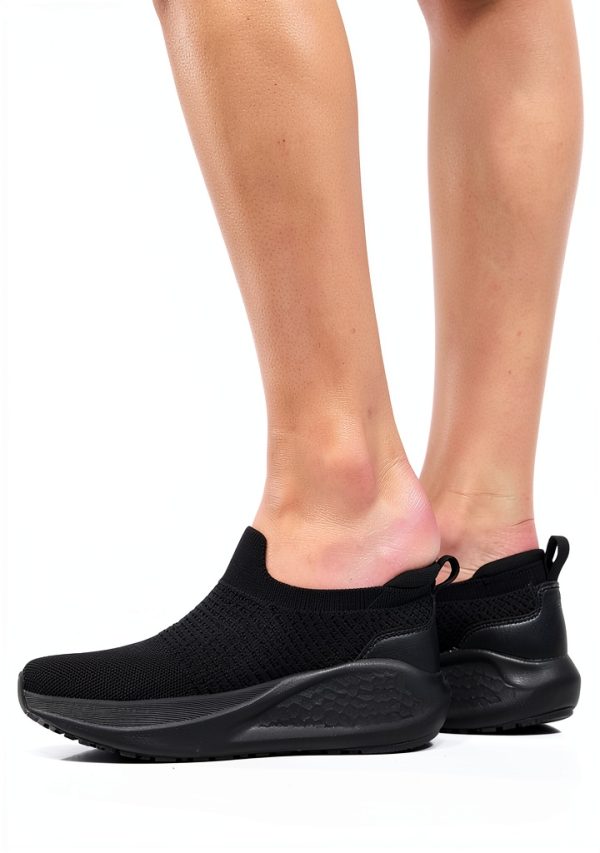 Non Slip Work Shoes Women Black Mesh Slip Resistant-2
