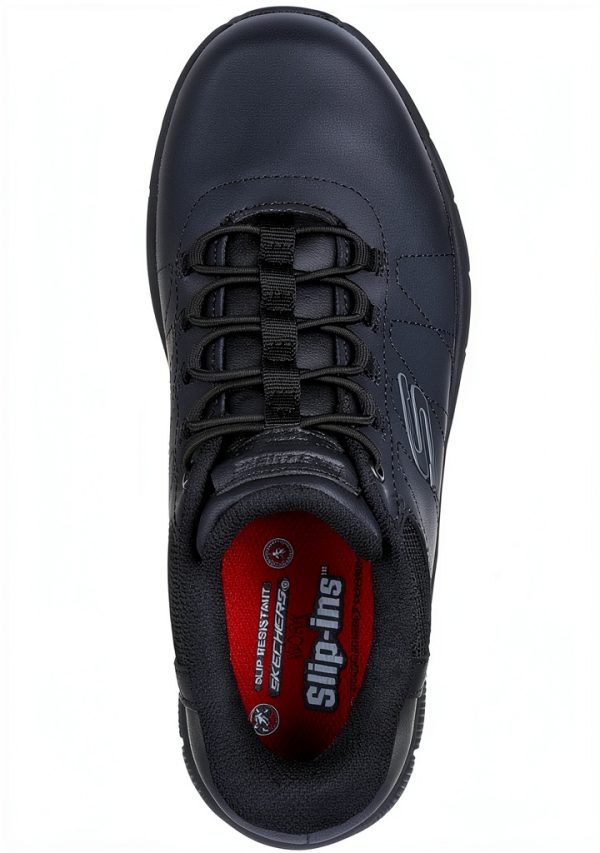 Skechers Womens Slip Resistant Work Shoes Black Memory Foam-4