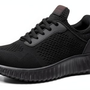 Non-Slip Work Shoes Women All Black Slip Resistant Comfort-0
