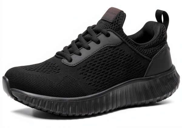 Non-Slip Work Shoes Women All Black Slip Resistant Comfort-0