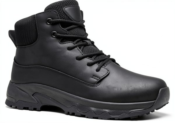 Womens Non Slip Work Boots Waterproof Comfortable Black-0