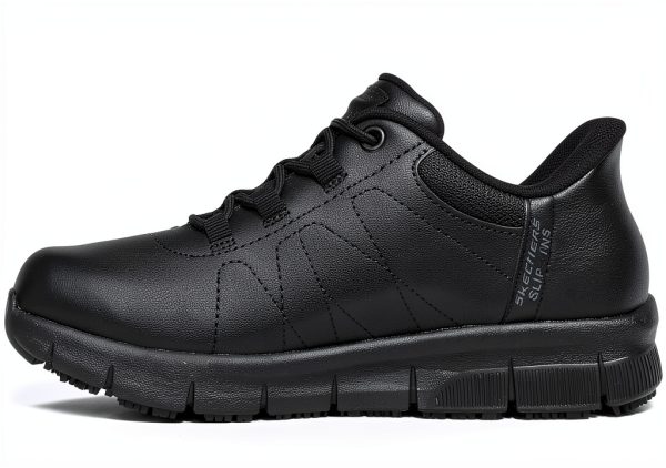 Skechers Womens Slip Resistant Work Shoes Black Memory Foam-5