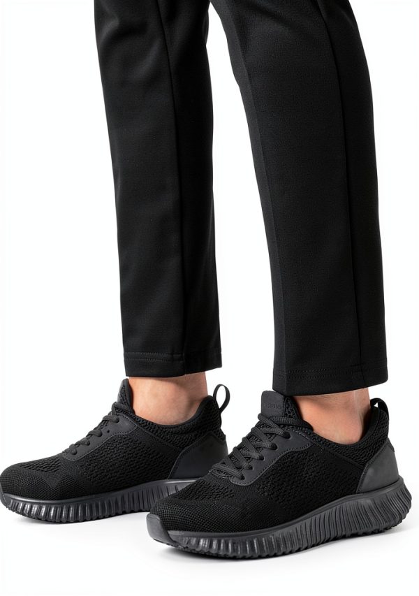 Non-Slip Work Shoes Women All Black Slip Resistant Comfort-4