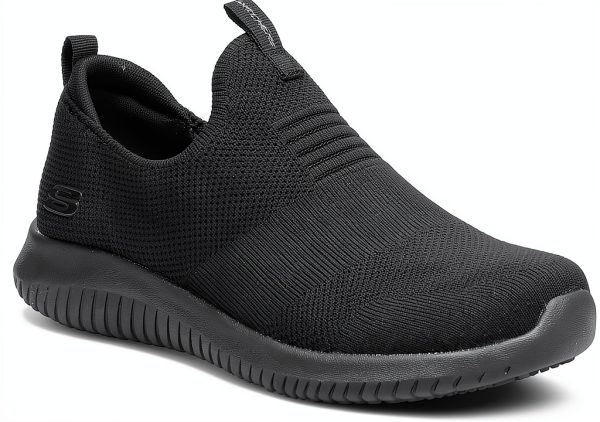 Skechers Womens Slip Resistant Athletic Shoes Black-1