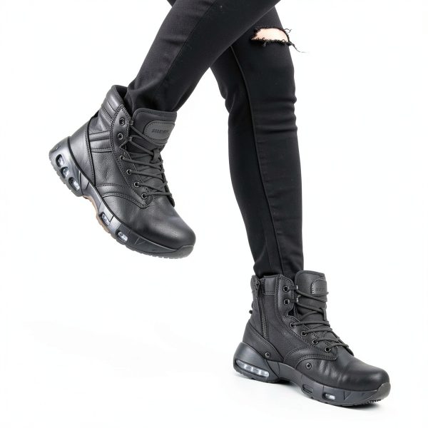 LARNMERN Womens Non-Slip Boots Black Wide Width Comfort-5