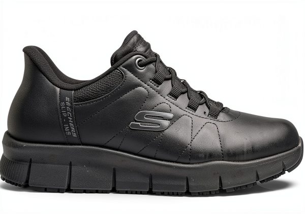Skechers Womens Slip Resistant Work Shoes Black Memory Foam-2