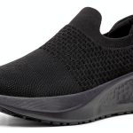 Non Slip Work Shoes Women Black Mesh Slip Resistant-0