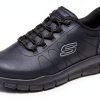 Skechers Womens Slip Resistant Work Shoes Black Memory Foam-0