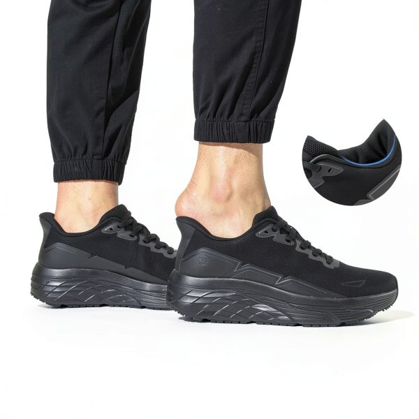 NINGO Non Slip Work Shoes Women Black Slip Resistant-4