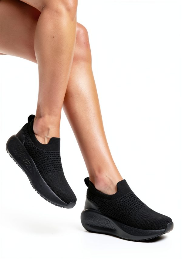 Non Slip Work Shoes Women Black Mesh Slip Resistant-4