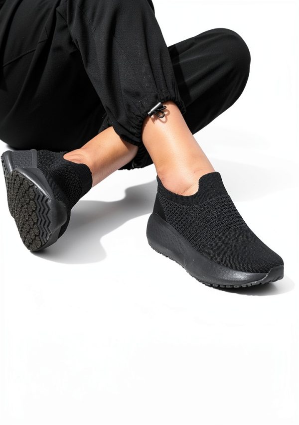 Non Slip Work Shoes Women Black Mesh Slip Resistant-6