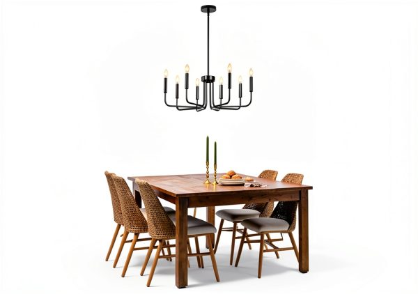 Pavo 8-Light Black Chandelier for Home Decor-7