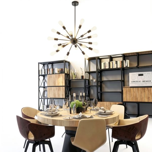 Pavo 18-Light Gold Chandelier Farmhouse Style-7