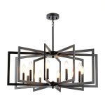 MIAYBPH Black LED Chandelier Farmhouse Style-0