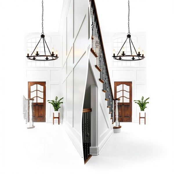Seaside Village Chandelier 6 Light Wagon-4