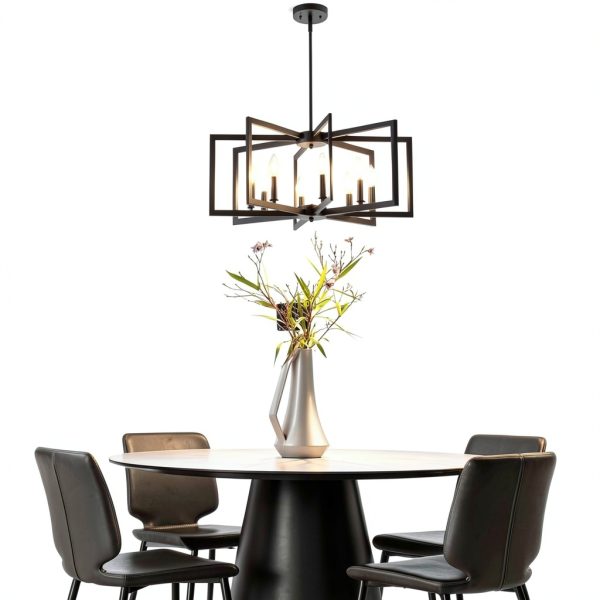MIAYBPH Black Metal Chandelier Modern Farmhouse-5