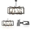 MIAYBPH Black LED Chandelier Farmhouse Style-2