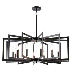 Black Metal Chandelier MIAYBPH Farmhouse Ceiling-0