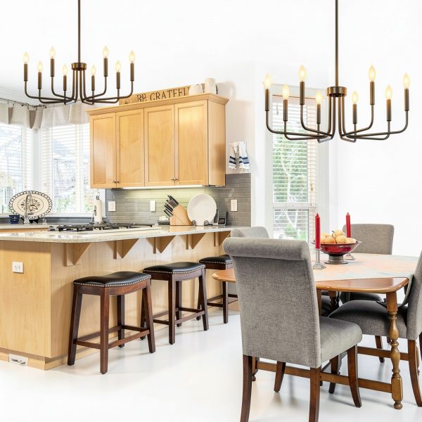 Pavo 8-Light Black Chandelier for Home Decor-1