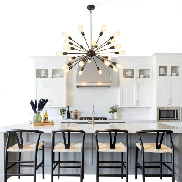 Black Farmhouse Chandelier by LIGHTDAMY 24 Lights-6