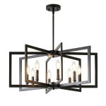 MIAYBPH Black Metal Chandelier Modern Farmhouse-0