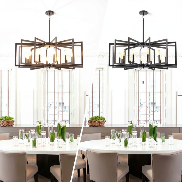 Black Metal Chandelier MIAYBPH Farmhouse Ceiling-4