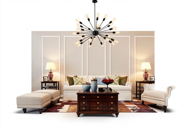 Black Farmhouse Chandelier by LIGHTDAMY 24 Lights-5
