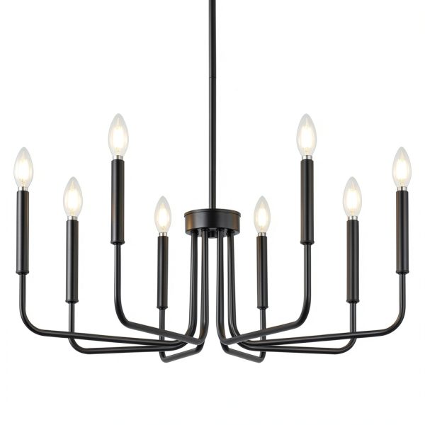 Pavo 8-Light Black Chandelier for Home Decor-0