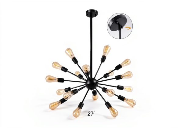 Pavo 18-Light Gold Chandelier Farmhouse Style-2