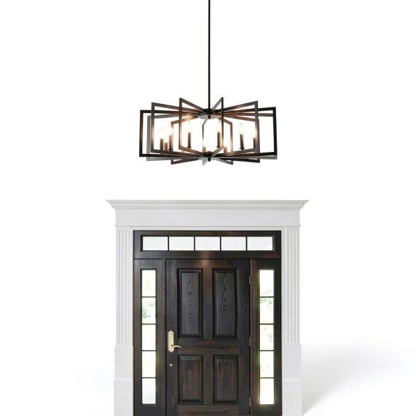 Black Metal Chandelier MIAYBPH Farmhouse Ceiling-6