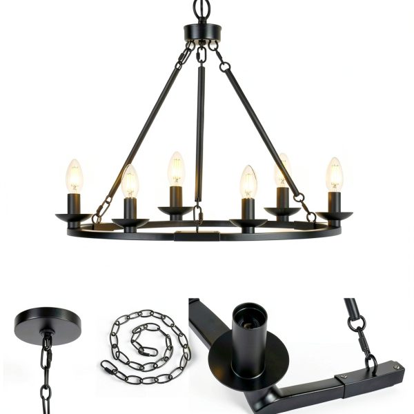 Seaside Village Chandelier 6 Light Wagon-3