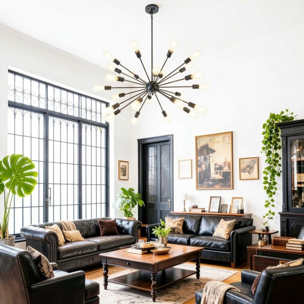 Black Farmhouse Chandelier by LIGHTDAMY 24 Lights-2