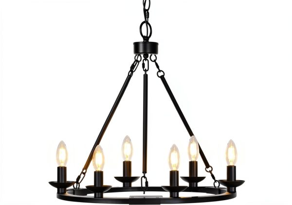Seaside Village Chandelier 6 Light Wagon-6