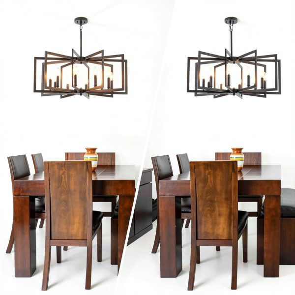 MIAYBPH Black LED Chandelier Farmhouse Style-4
