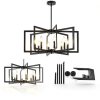 MIAYBPH Black Metal Chandelier Modern Farmhouse-1