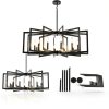 Black Metal Chandelier MIAYBPH Farmhouse Ceiling-2