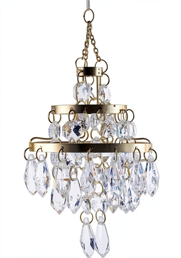 Kurt Adler Chandelier Ornament D0891 Three‑Tier Crystal Beaded Acrylic-0