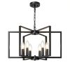 Seaside Village Black Geometric 6-Arm Chandelier Adjustable Height-0
