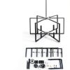 Seaside Village Black Geometric 6-Arm Chandelier Adjustable Height-6