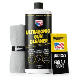 Ultrasonic Gun Cleaner Solution Concentrate + Free Cleaning Cloth | Makes 50 Gal. | Made in The USA | Gun Parts Cleaner for All Ultrasonic Machines | Highly Concentrated Firearm Cleaning Liquid-0