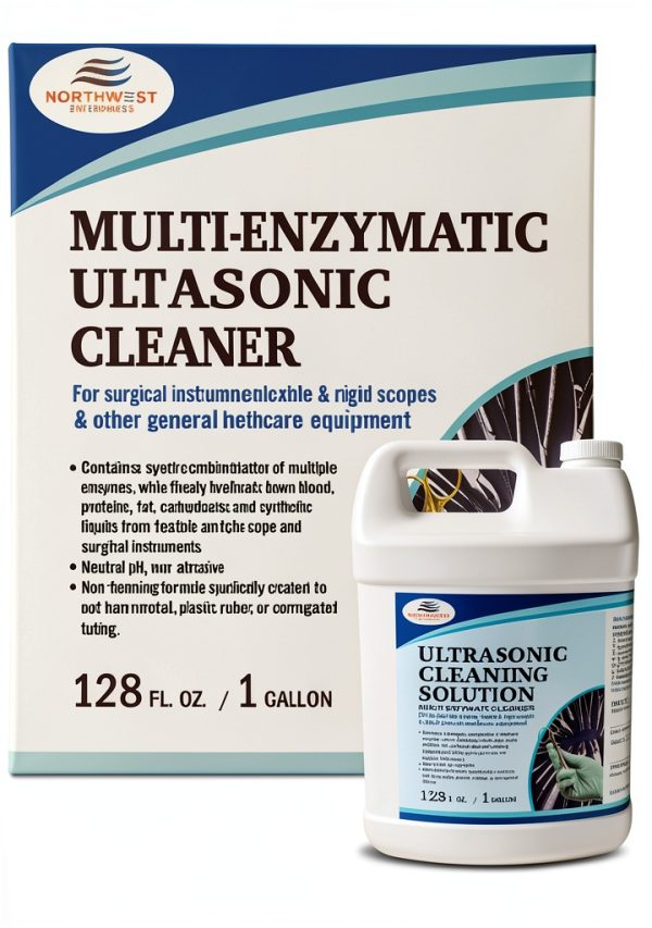 NORTHWEST ENTERPRISES Multi-Enzymatic Ultrasonic Cleaner Solution for Surgical Instrument and Equipment Reprocessing. Concentrated. One Gallon.-0