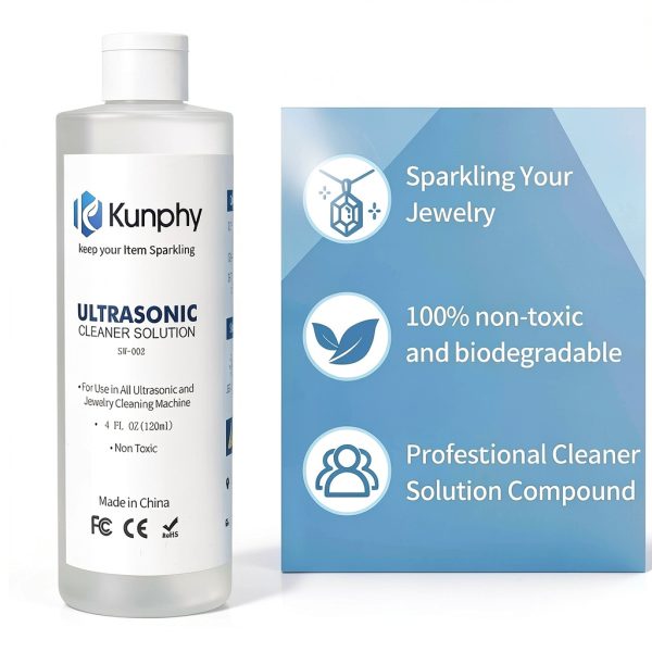 Kunphy Ultrasonic Jewelry Cleaner Professional Solution 4 Ounces-1