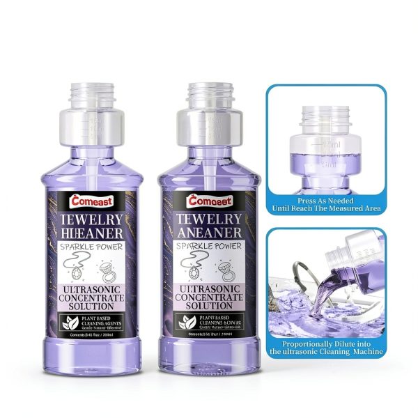 Ultrasonic Cleaner Solution Concentrate, Ultrasonic Jewelry Cleaner Solution, Professional Power for All Ultrasonic Machines, Plant Based Eyeglass otal 16.9 FL Oz (2 PK)-5