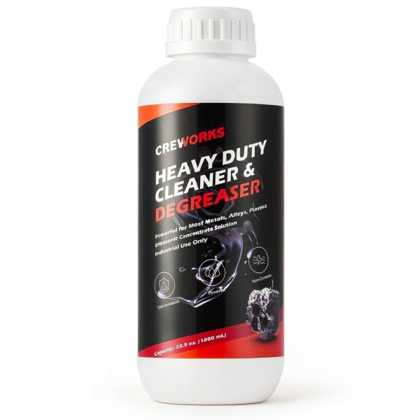 CREWORKS Ultrasonic Cleaner Solution for Carburetors and Engine Parts, 34 fl oz Ultrasonic Cleaning Solution Works with Ultrasonic Machines, Extra Concentrated Cleaning Fluid for Industrial Use-0