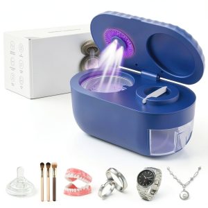 Ultrasonic Jewelry Cleaner Pixosn 200ml Blue with UV Drying-0