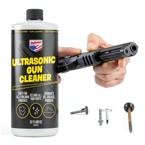 Ultrasonic Gun Cleaner Solution Concentrate + Free Cleaning Cloth | Makes 50 Gal. | Made in The USA | Gun Parts Cleaner for All Ultrasonic Machines | Highly Concentrated Firearm Cleaning Liquid-1