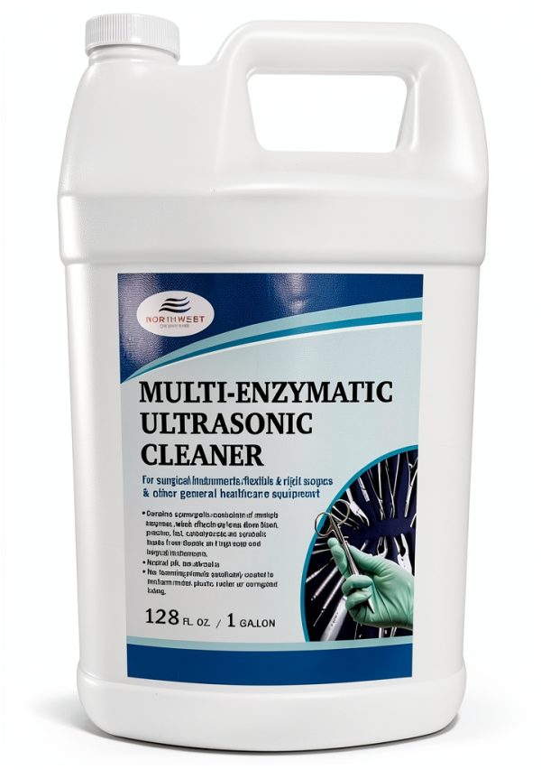 NORTHWEST ENTERPRISES Multi-Enzymatic Ultrasonic Cleaner Solution for Surgical Instrument and Equipment Reprocessing. Concentrated. One Gallon.-1