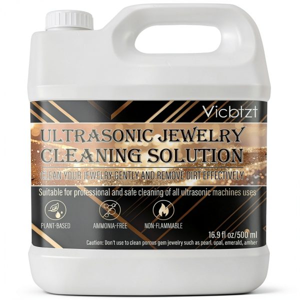 Ultrasonic Jewelry Cleaner Solution 16.9 oz VICBTZT Eco Dilution-0